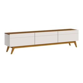 Rack Bancada 3 Gavetas 218cm Amy Off White/Freijó G29 - Gran Belo