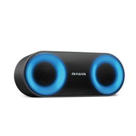 Caixa De Som Speaker Aiwa Bluetooth Luzes Multicores IP65 AWS-SP-01 | Preto (Bivolt)