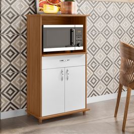 Balcão Com Tampo 67 cm 2 Portas 1 Gaveta Notavel 3070 | Freijo/Branco (S/V)