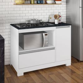 Balcão para Cooktop 5 Bocas Notável 1 Portas 1 Gavetão 3050 | Branco (S/V)