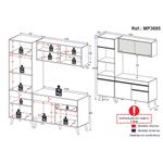 Armário de Cozinha Compacta 3 peças MP3695.898 Veneza Preto