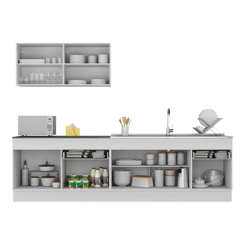 Armário de Cozinha Compacta com Rodapé Veneza Multimóveis MP2111.891 Branco