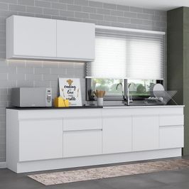 Armário de Cozinha Compacta com Rodapé Veneza Multimóveis MP2111.891 Branco