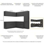 Armário de Cozinha Completa de Canto com Rodapé Veneza Multimóveis MP2102.895 Preto