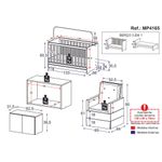 Berço 3 em 1 com Colchão Poltrona e Armário Aéreo 2 Portas Multimóveis MP4165 Branco