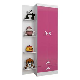 Guarda-Roupas Infantil 2 Portas 2 Gavetas Multimóveis CR40106 Branco/Rosa