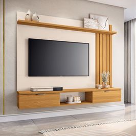 Painel HB Móveis Lets Para TV Até 55 Polegadas 2 Portas | Cinamomo/Off White (S/V)