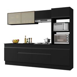 Armário de Cozinha Completa 5 peças com Rodapé MP2181 Made Multimóveis Preto