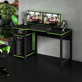 Mesa Gamer Multimóveis CR25049 Preta/Verde