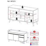 Balcão Cozinha Gabinete Pia 150 cm 3 Portas 1 Gaveta Veneza Multimóveis MP2072.895 Preto