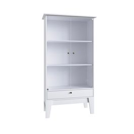 Cristaleira Complementos Com 2 Portas de Vidro Móveis Canção Branco