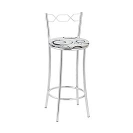 Kit 2 Banquetas Cromadas BC51B de Metal e Assento Espuma D15 Treparoni Branco