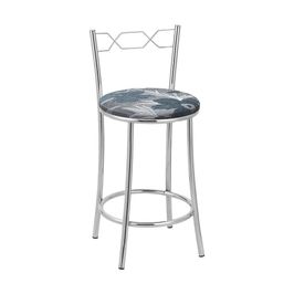 Kit 2 Banquetas Cromadas BC51C de Metal e Assento Espuma D15 Treparoni Azul
