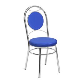Kit 2 Cadeiras Cromadas CC10 de Metal e Assento Espuma D15 Treparoni Azul