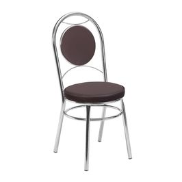 Kit 2 Cadeiras Cromadas CC10 de Metal e Assento Espuma D15 Treparoni Marrom