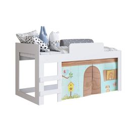 Cama Infantil Com Protetor e Cortina Alegria Meu Fofinho Art in Móveis Branco