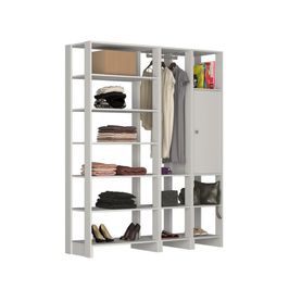 Closet Multi Yes Com Cabideiro Porta e 12 Prateleiras Nova Mobile Branco