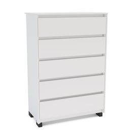 Cômoda Coimbra em MDP 5 Gavetas Politorno Branco