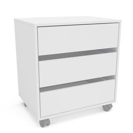 Gaveteiro Mauá 600mm 3 Gavetas com Rodízios Politorno Branco