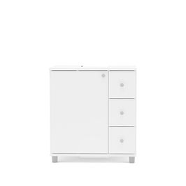 Balcão para Banheiro 1 Porta 3 Gavetas 3 Prateleiras Politorno Branco