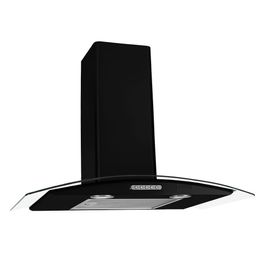Coifa de Parede 75cm Vidro Curvo Duto Slim Fogatti Preto / 110 V