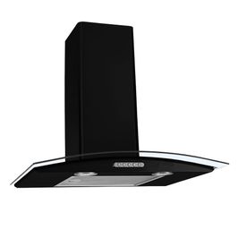 Coifa de Parede 60cm Vidro Curvo Duto Slim Fogatti Preto / 220 V