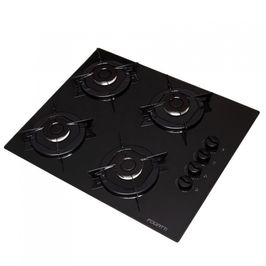 Cooktop 4 Bocas à Gás Mesa de Vidro Temperado 6mm Fogatti Preto / Bivolt