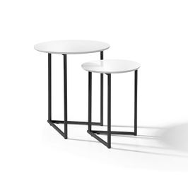 Mesa Lateral Pé De Ferro Estilo Industrial Preto/Branco