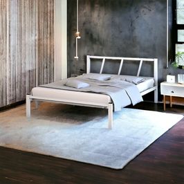 Cama Casal Helena Branco Tubolar De Ferro BRANCO