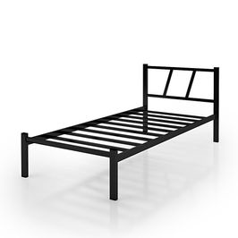 Cama De Aço Helena Preto P/ Quarto Solteiro