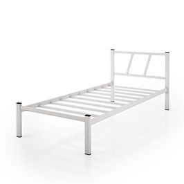 Cama De Aço Helena Branco P/ Quarto Solteiro