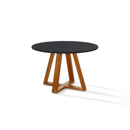 Mesa de Jantar Bela Redonda Tampo Vidro/MDF 105cm Luxo