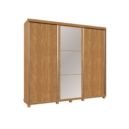 Guarda Roupa Berlin C/Espelho 100% MDF Porta De Correr Fênix