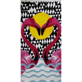 Toalha de Praia Margex Microfibra Estampada Cisne Pink