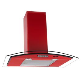 Coifa de Parede 70cm Vidro Curvo Slim Fogatti Vermelho / 220 V