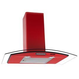 Coifa de Parede 75cm Vidro Curvo Slim Fogatti Vermelho / 220 V