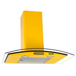 Coifa de Parede 70cm Vidro Curvo Slim Fogatti Amarelo / 220 V
