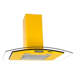 Coifa de Parede 80cm Vidro Curvo Slim Fogatti Amarelo / 110 V