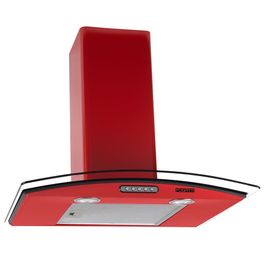 Coifa de Parede 60cm Vidro Curvo Slim Fogatti Vermelho / 110 V