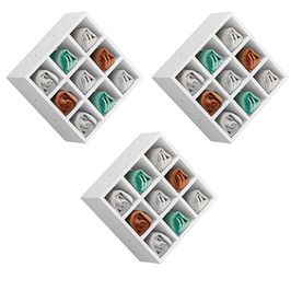 Kit 03 Nichos Porta Toalhas 09 Lugares 40x40cm Branco G01 - Gran Belo