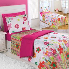 Kit Coordenado Edredom com Lençol Solteiro Alegria - Pink