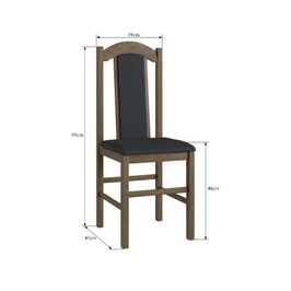 Conjunto Mesa de Jantar Clássica 6 Cadeiras Estofadas Móveis Canção Preto