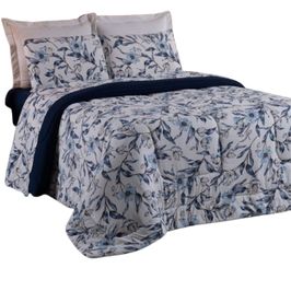 Coberdrom King em Malha de Algodão fio penteado - Azul