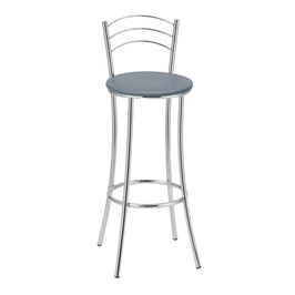 Banqueta Alta Cromada Bc26/a A101 Treparoni Cinza