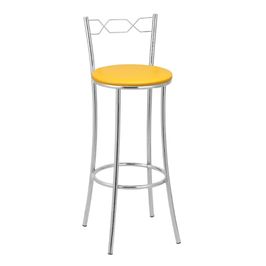 Banqueta Alta Cromada Bc51/a A101 Treparoni Amarelo
