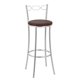 Banqueta Alta Cromada Bc51/a A101 Treparoni Marrom
