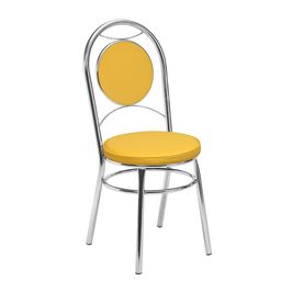 Kit 2 Cadeiras Cromadas CC10 de Metal e Assento Espuma D15 Treparoni Amarelo