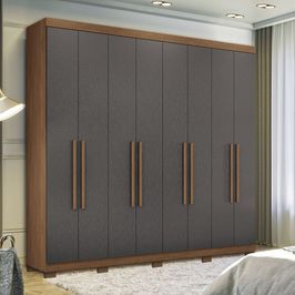 Guarda-Roupas Santos Andirá Master New 8 Portas 4 Gavetas Com Pés | Jatoba/Grafitte (S/V)