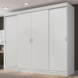 Guarda-Roupa Casal Madesa Austin 4 Portas de Correr 3 Gavetas - Branco Branco