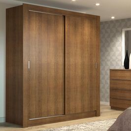 Guarda-Roupa Solteiro Madesa Dallas 2 Portas de Correr 2 Gavetas - Rustic Rustic
